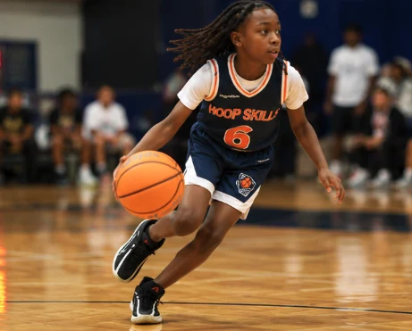 Hoop Skills guard pushing the ball up court