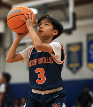 Young player lining up a shot