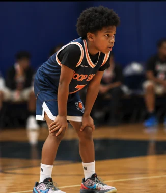 Young player resting between plays